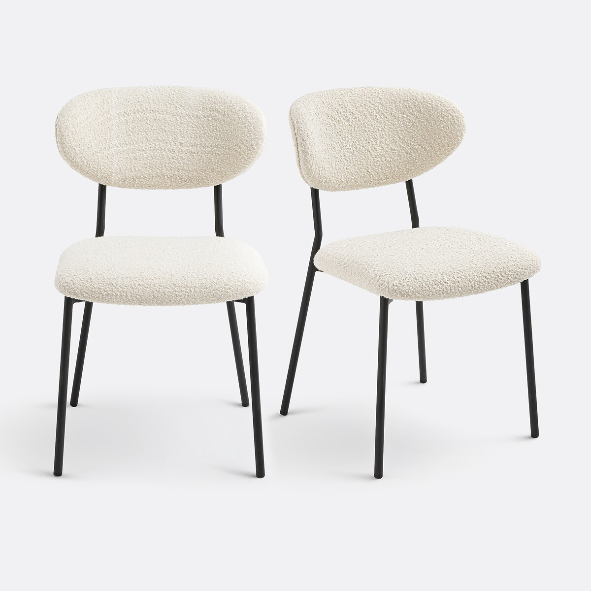 Lot de 2 chaises tissu bouclette, Galmo