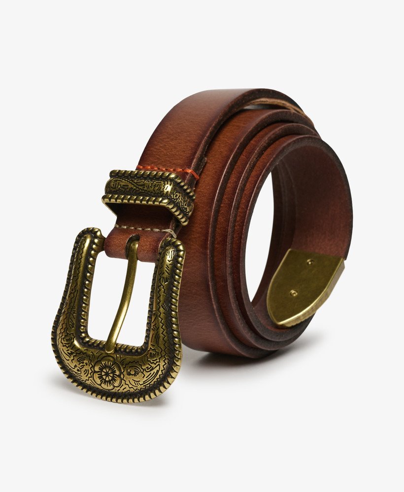 Ceinture Western Skinny en Cuir, SUPERDRY