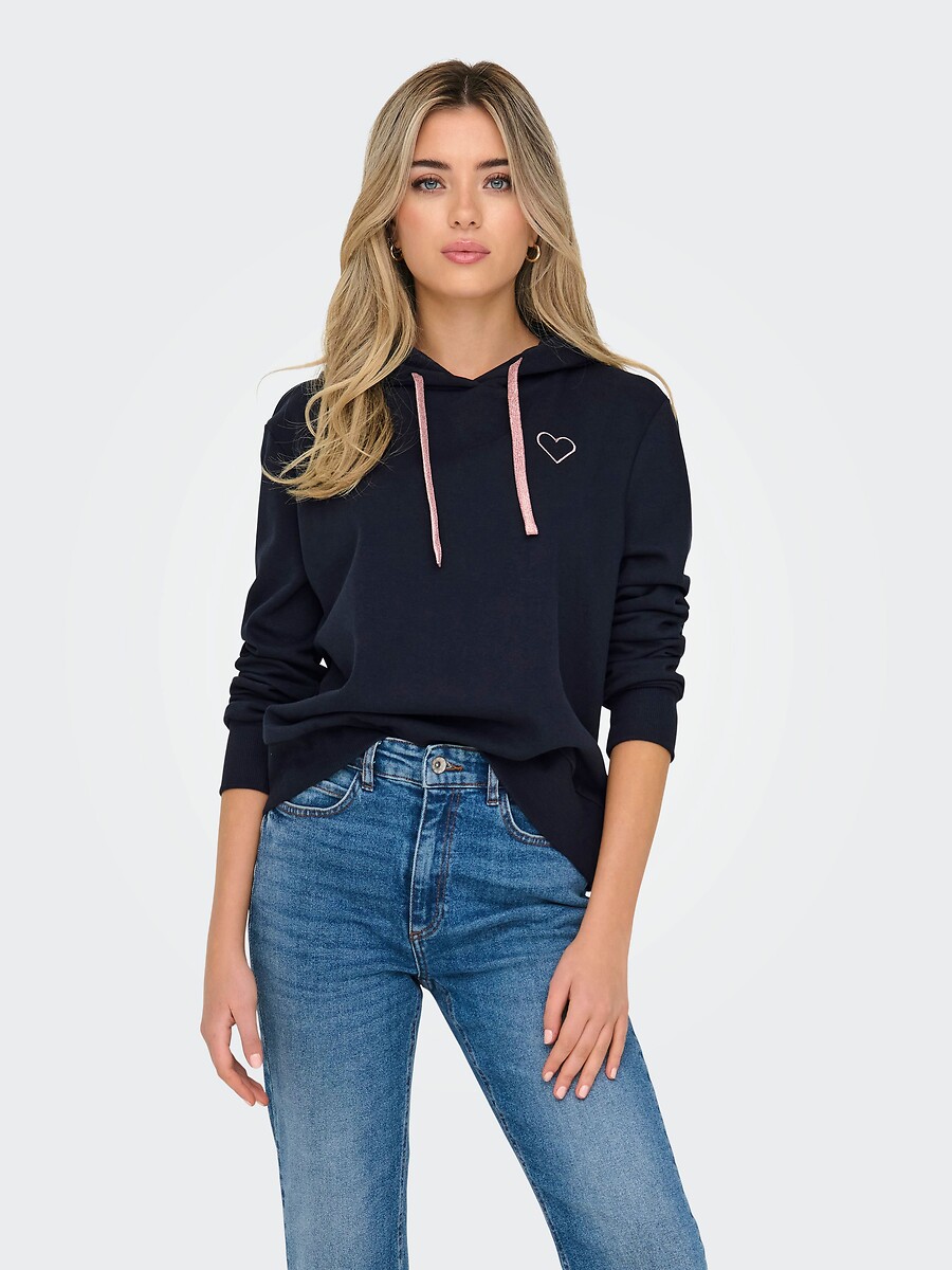 Sweat à capuche, motif cœur