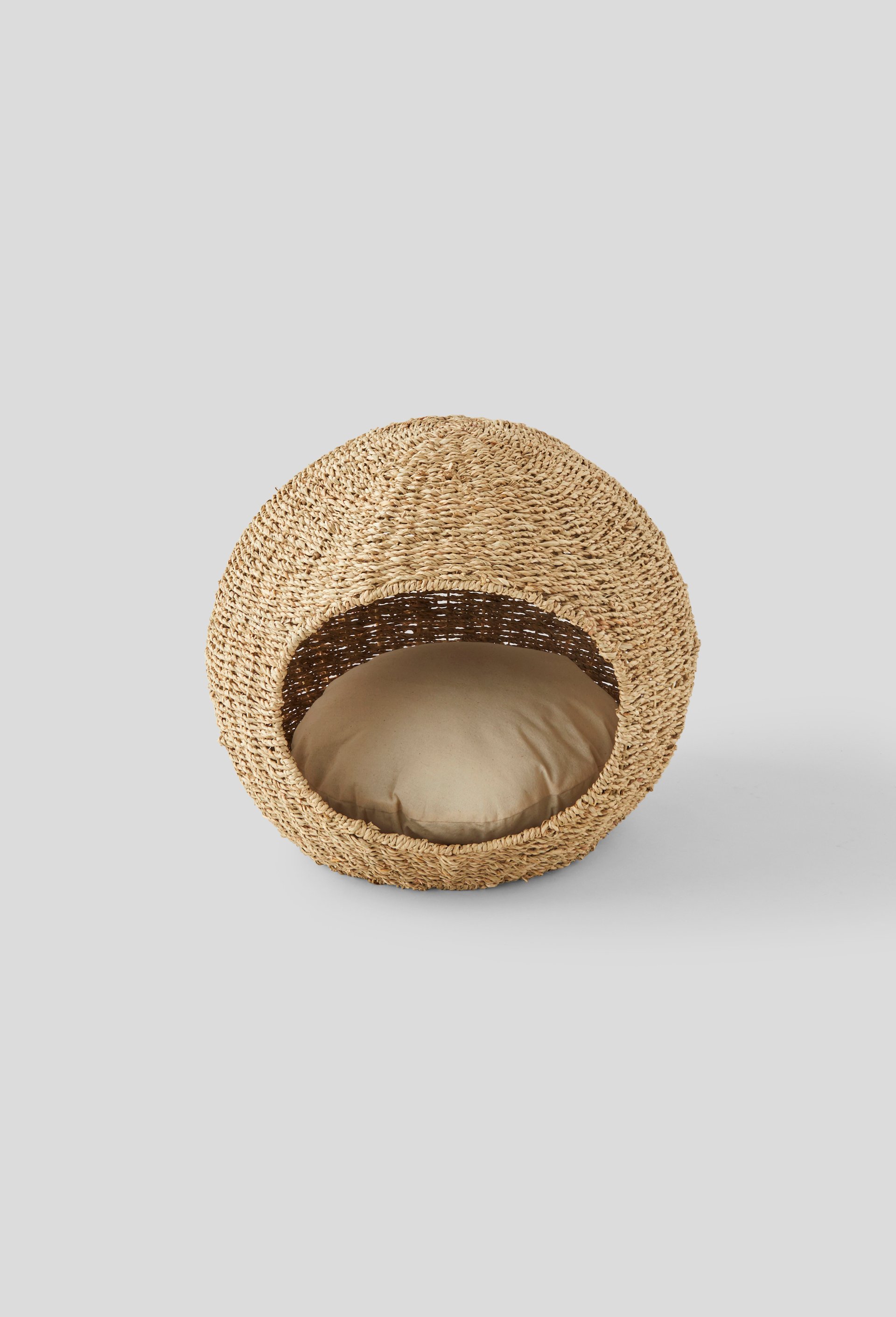 Panier pour chat rond, 44x38cm, en jonc de mer, MONOPRIX