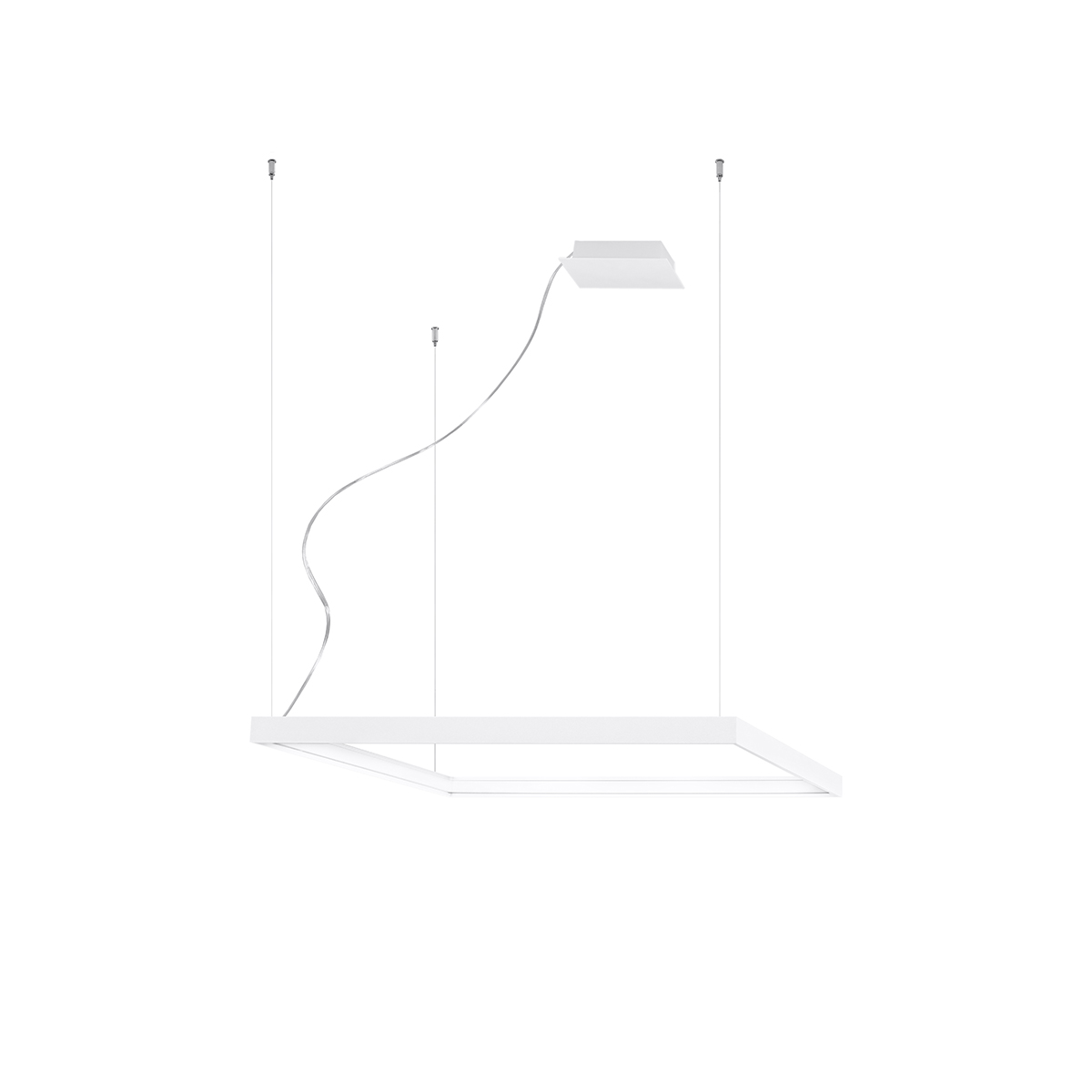 Lustre Aluminium Blanc LED 1 Nelya, EDEN