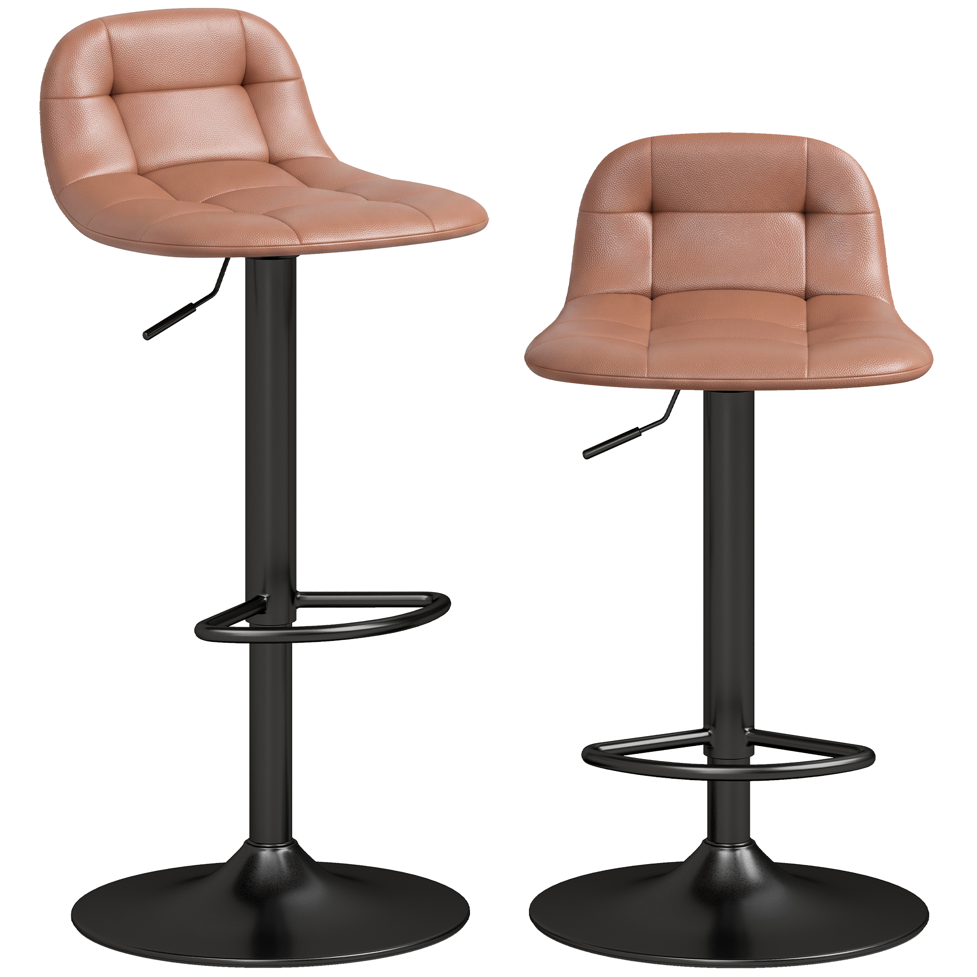 Tabouret de bar PU Marron, HOMCOM