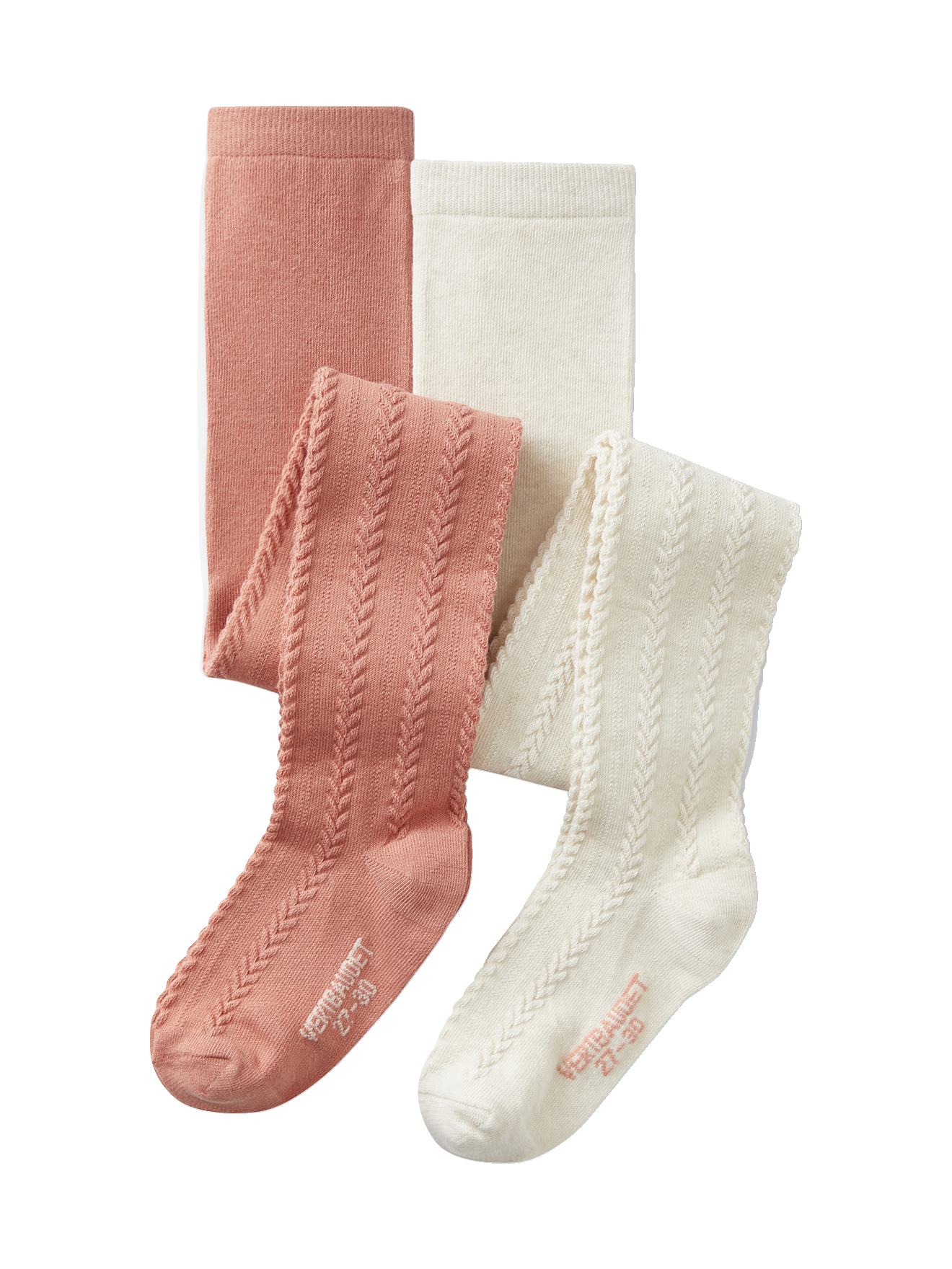 Lot de 2 collants torsades, VERTBAUDET