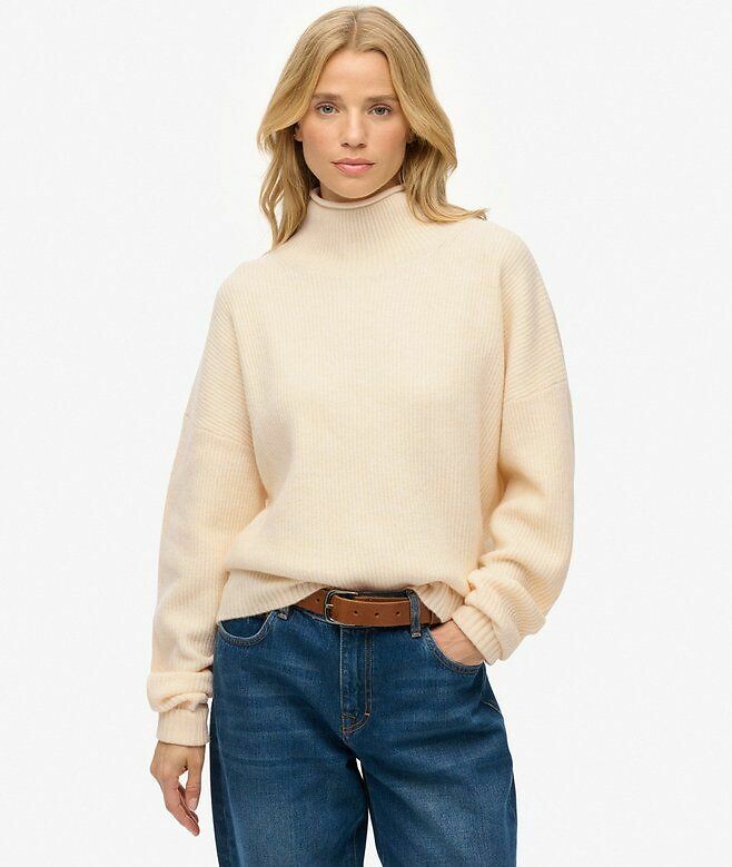 Chunky Knit Jumper with Crew Neck, SUPERDRY