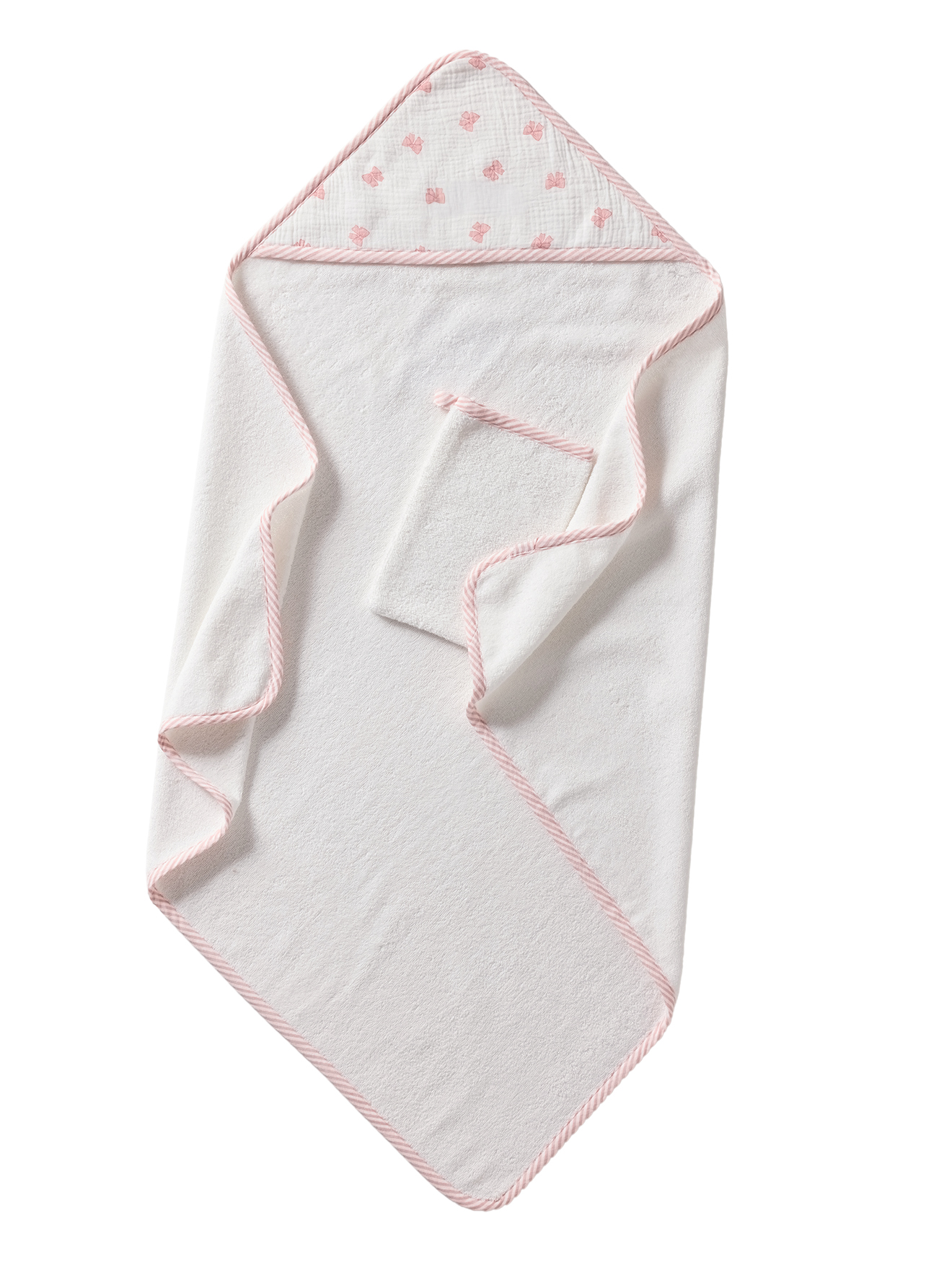 Cape de bain et gant de toilette NOEUDS, VERTBAUDET