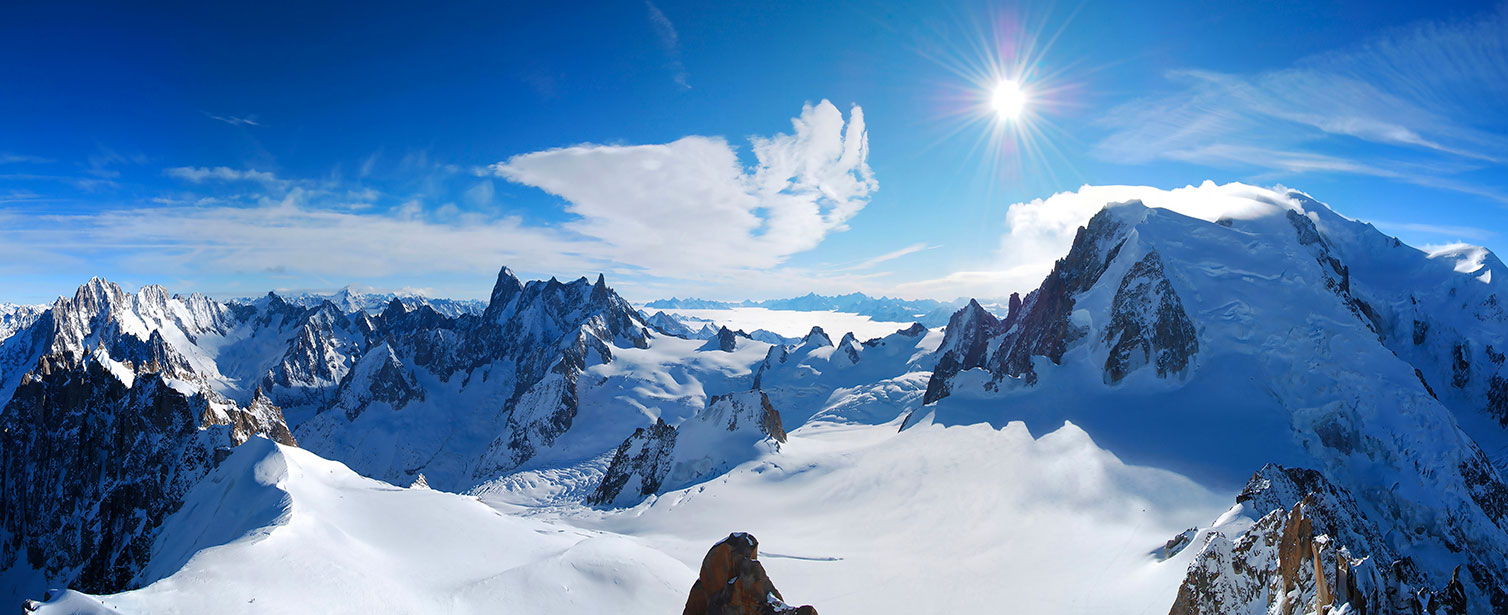 Tableau panorama du mont blanc, HEXOA