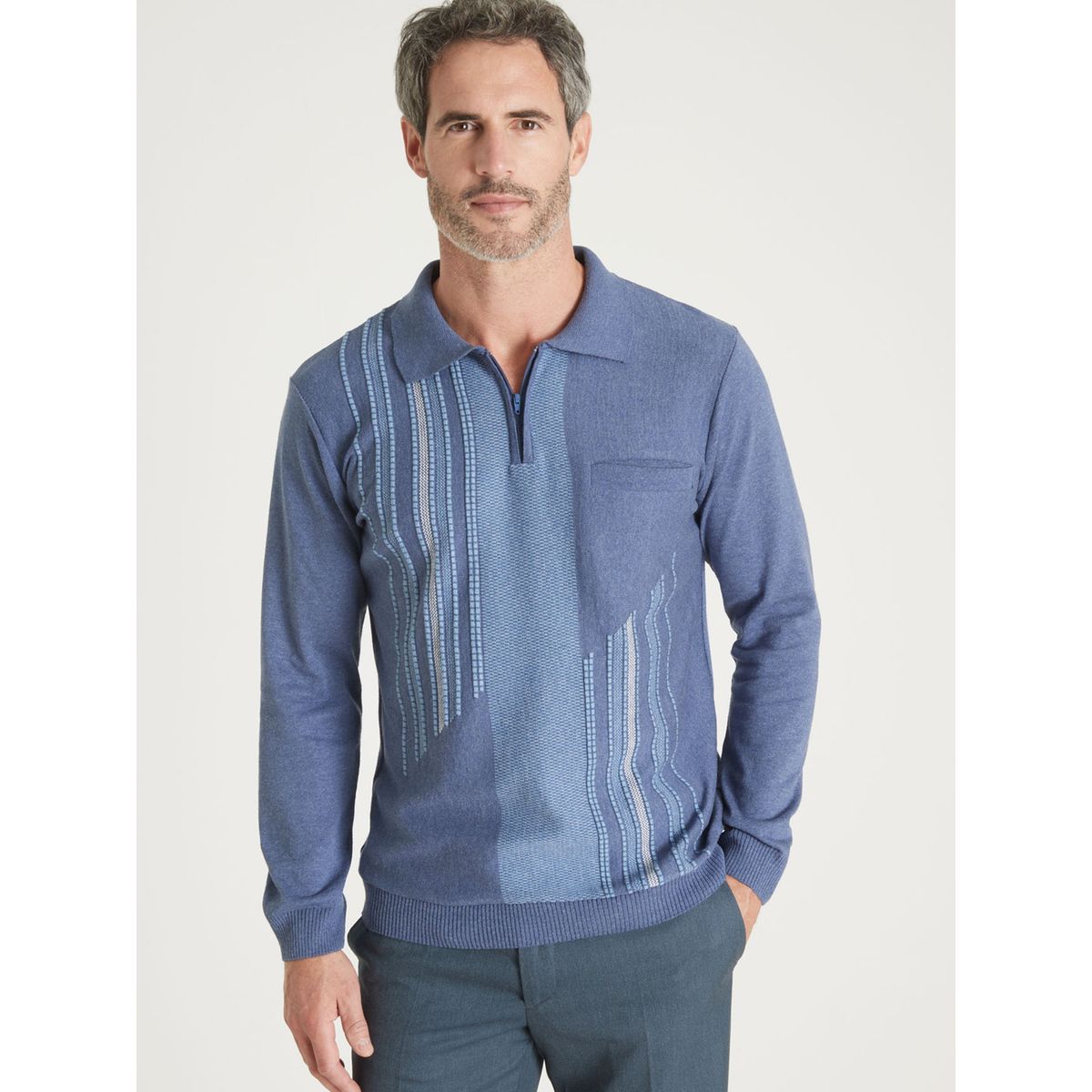 Pull col zipp manches longues