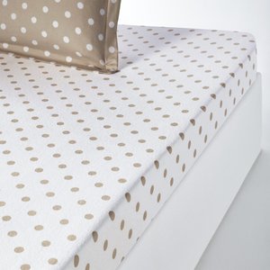 Clarisse Polka Dot 100% Cotton Flannel Fitted Sheet LA REDOUTE INTERIEURS image