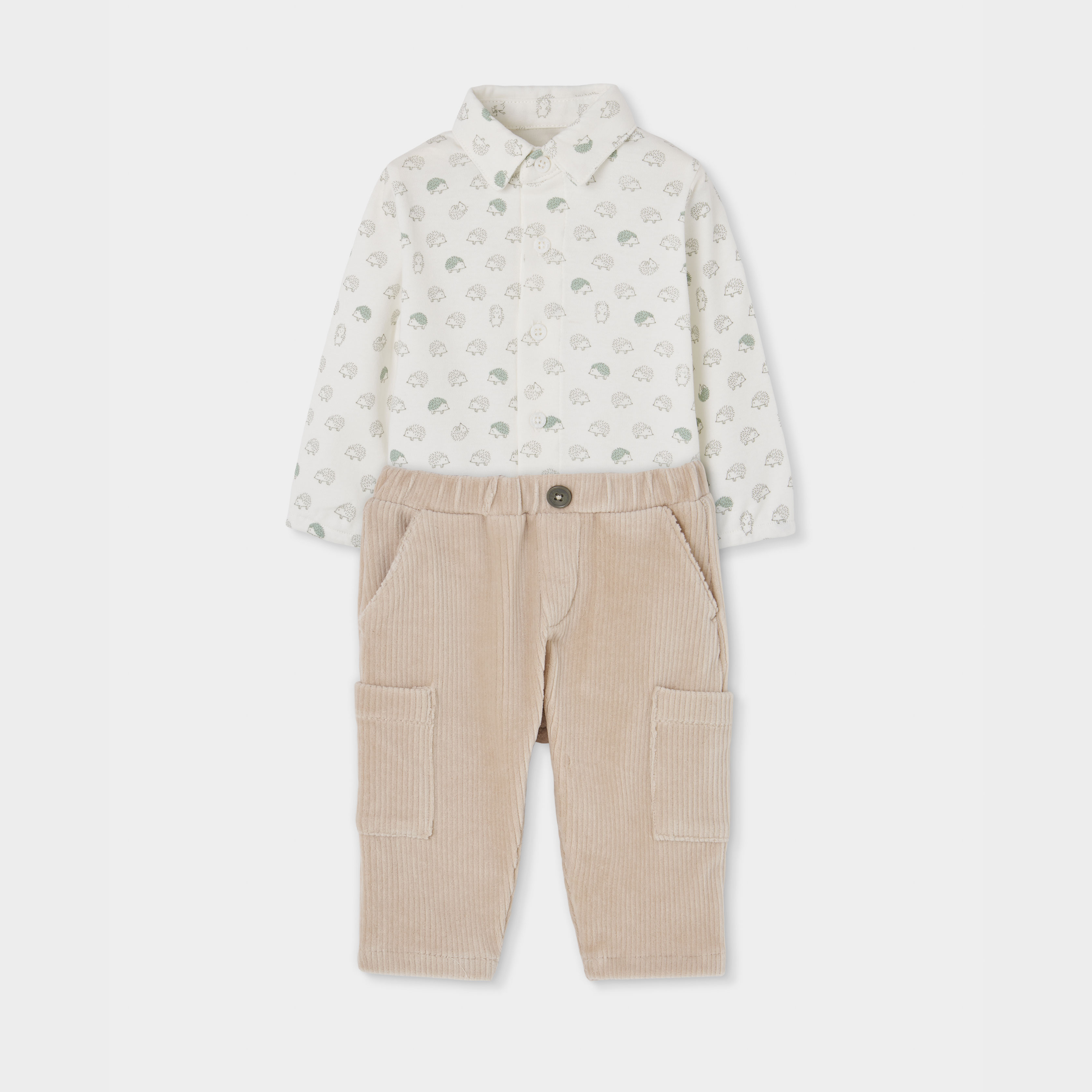 Ensemble bébé garçon en maille imprimé hérissons, BOBOLI