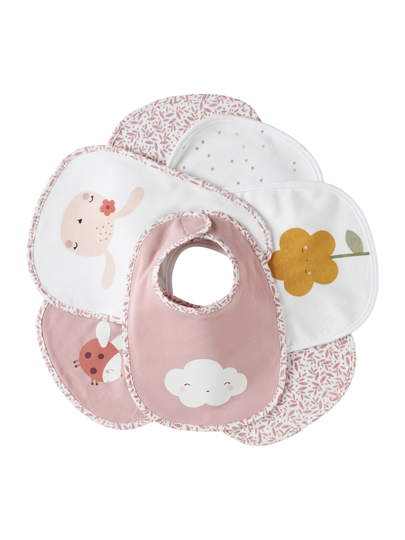 Lot de 7 bavoirs naissance en coton bio* vertbaudet, VERTBAUDET