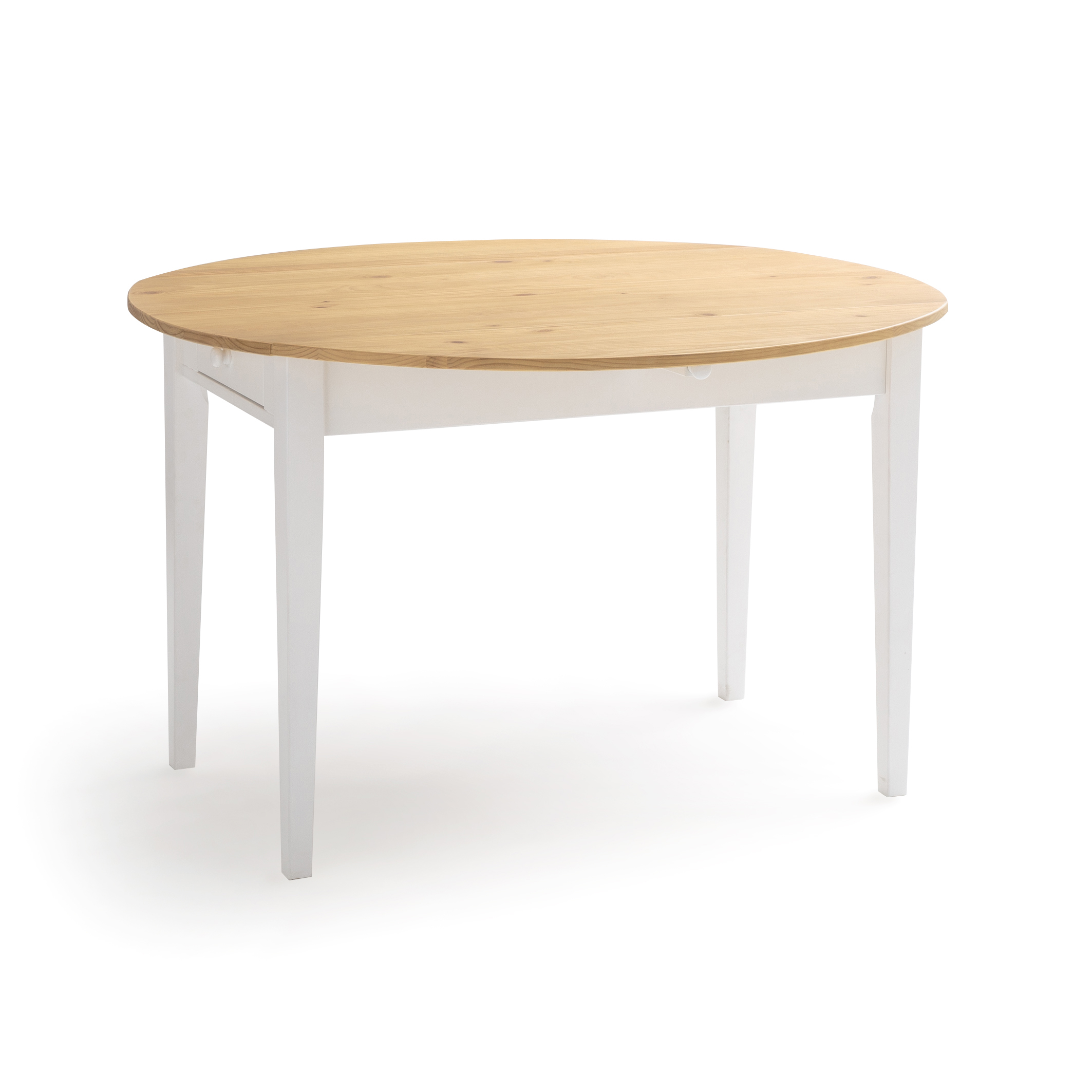 Alvina Dining Table With 2 Drawers Seats 4 6 White Natural La Redoute Interieurs Alvina Dining Table With 2 Drawers, Round Dining Table With Drawers