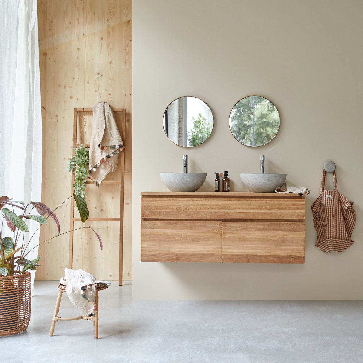 Meuble Salle De Bain en Teck massif, JACOB, TIKAMOON