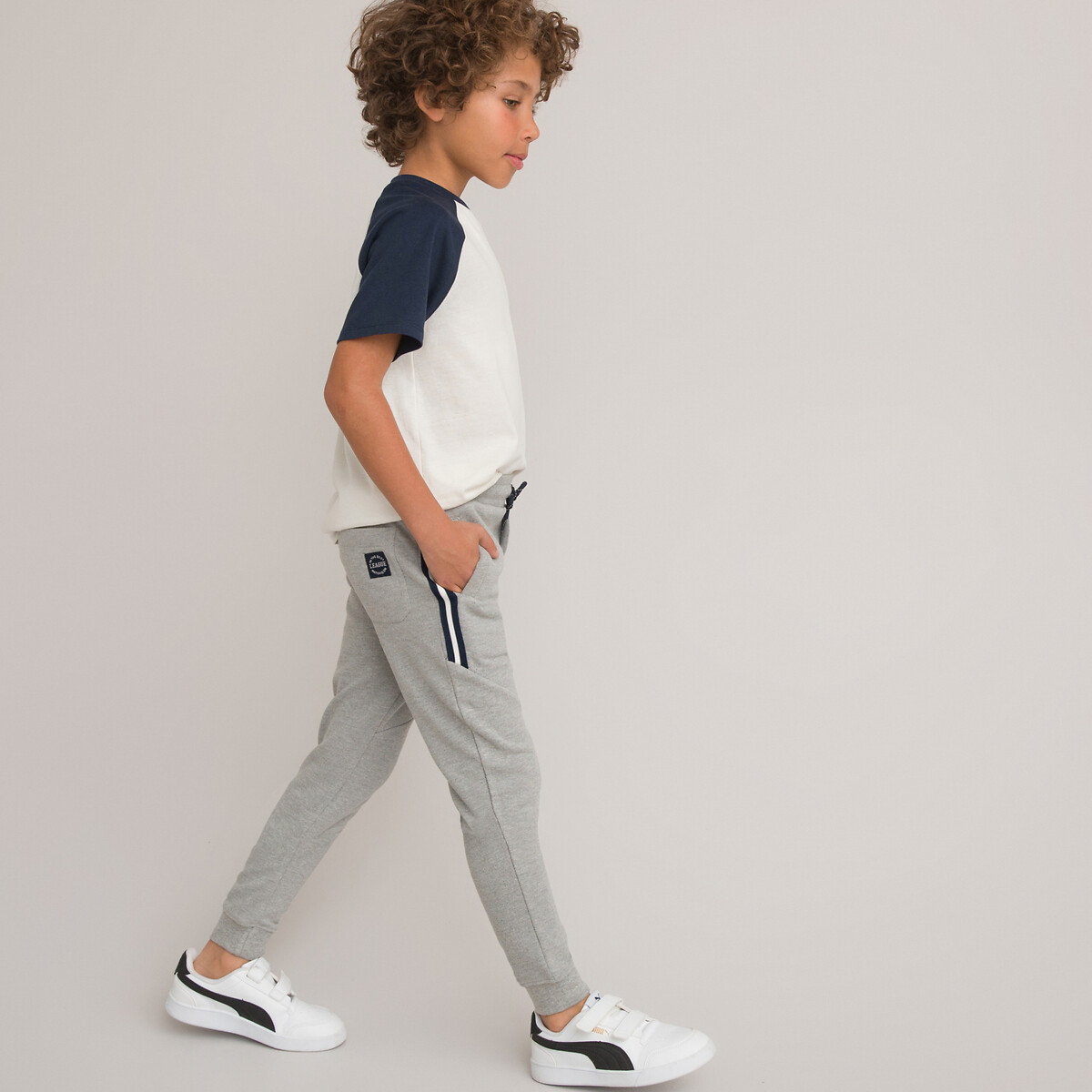 Boys wearing grey on sale joggers