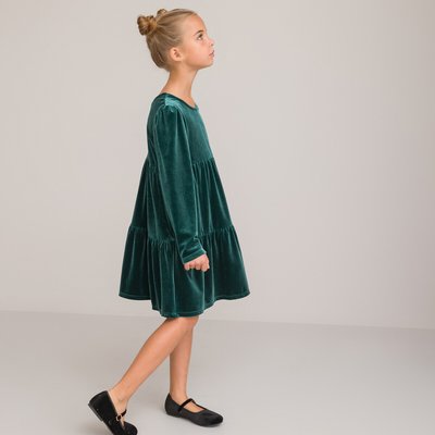 Tiered Skater Dress with Long Sleeves LA REDOUTE COLLECTIONS