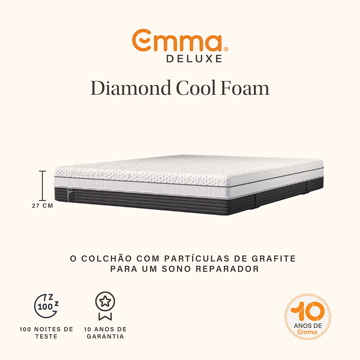 Colchão Diamond Cool Foam, Emma, EMMA