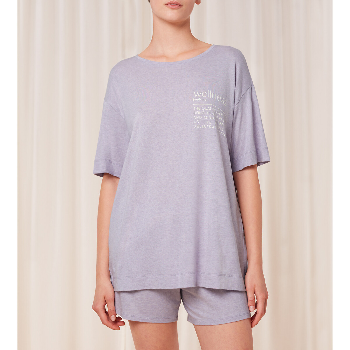 Mindful Short Pyjamas with Short Sleeves in Cotton Mix