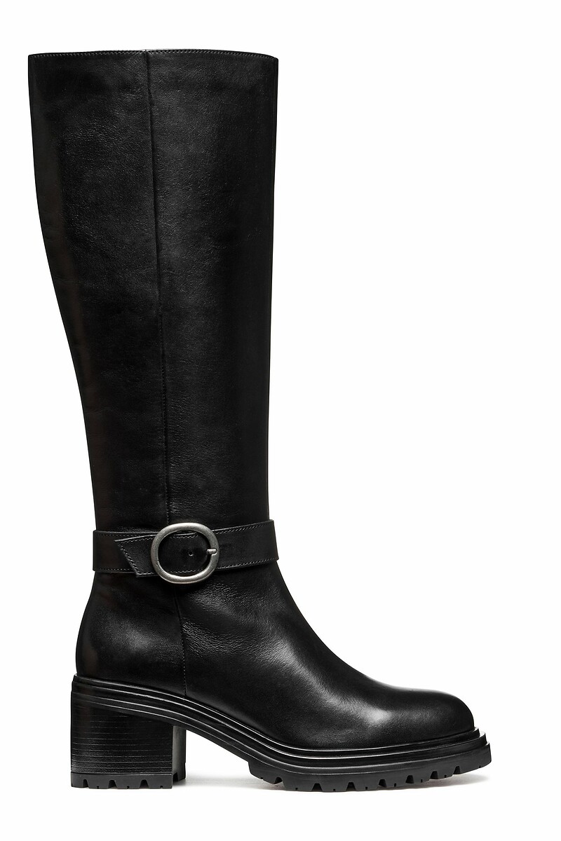 Damiana Breathable Knee-High Boots in Leather, GEOX