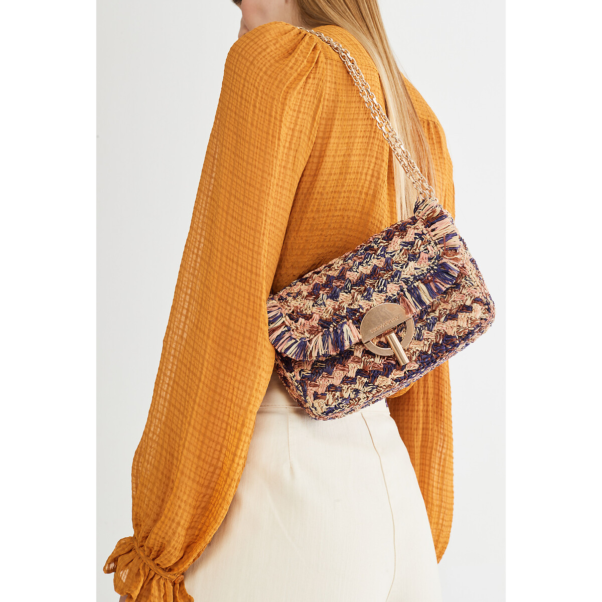 Mini bolso de rafia trenzado moon multicolor Vanessa Bruno | La Redoute