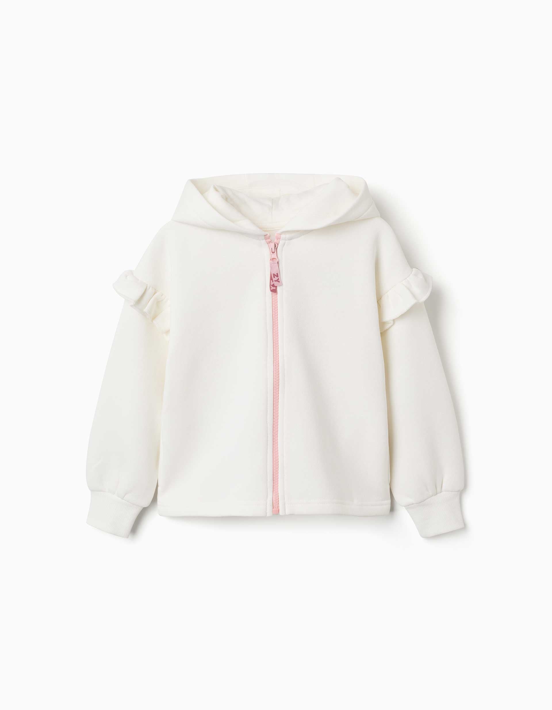 Sweat zippé en molleton avec capuche et doublure en coton peigné, ZIPPY