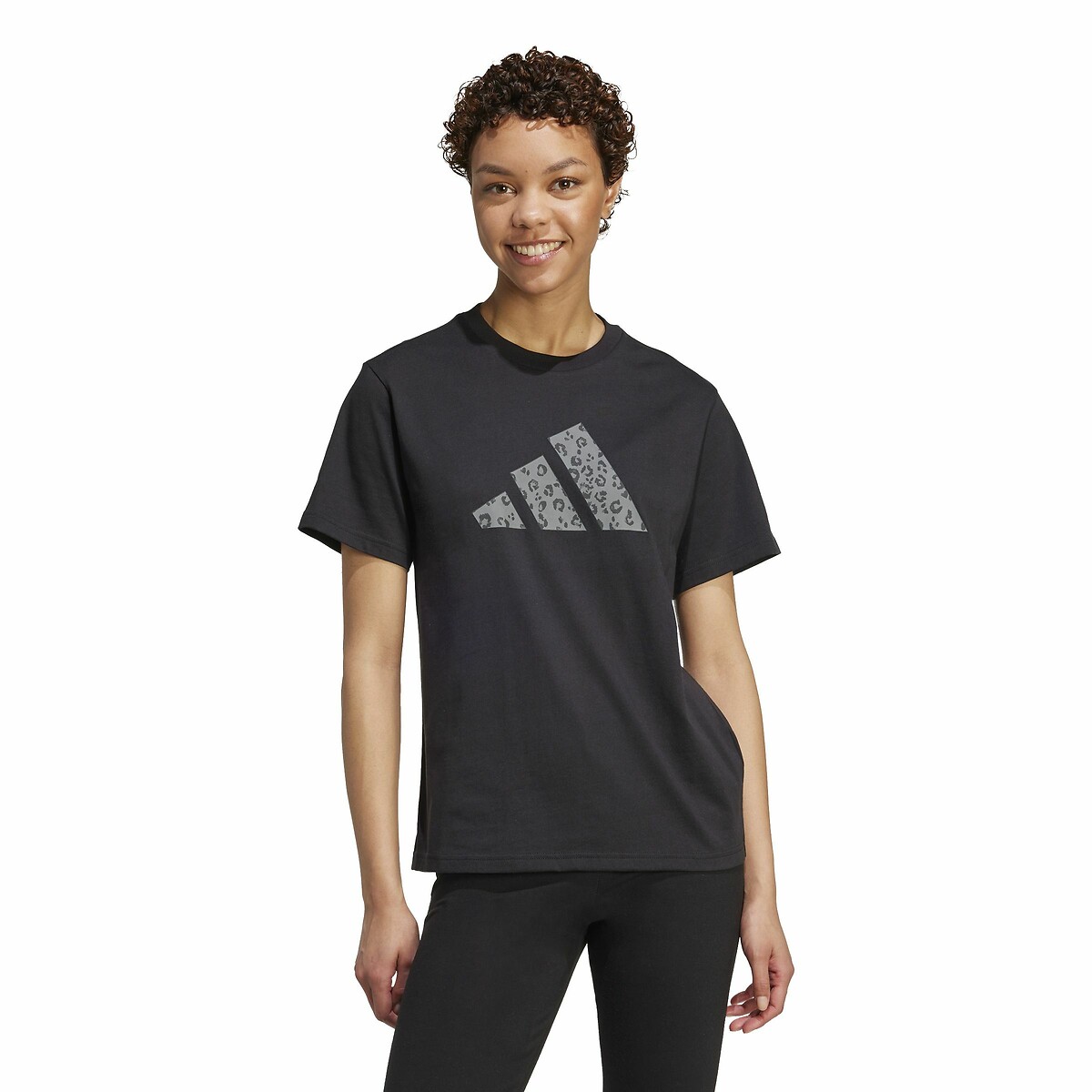 T-shirt big logo léopard