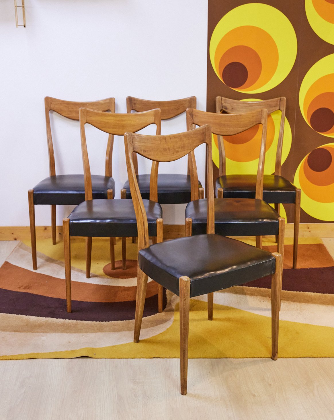Lot de 6 chaises scandinaves en bois Alma N°1404 - Bon état, DEBONGOUT