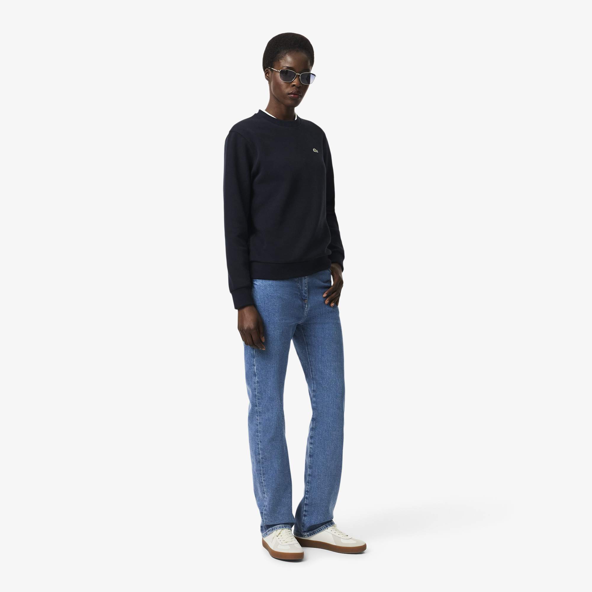 Jean denim taille haute straight fit, LACOSTE