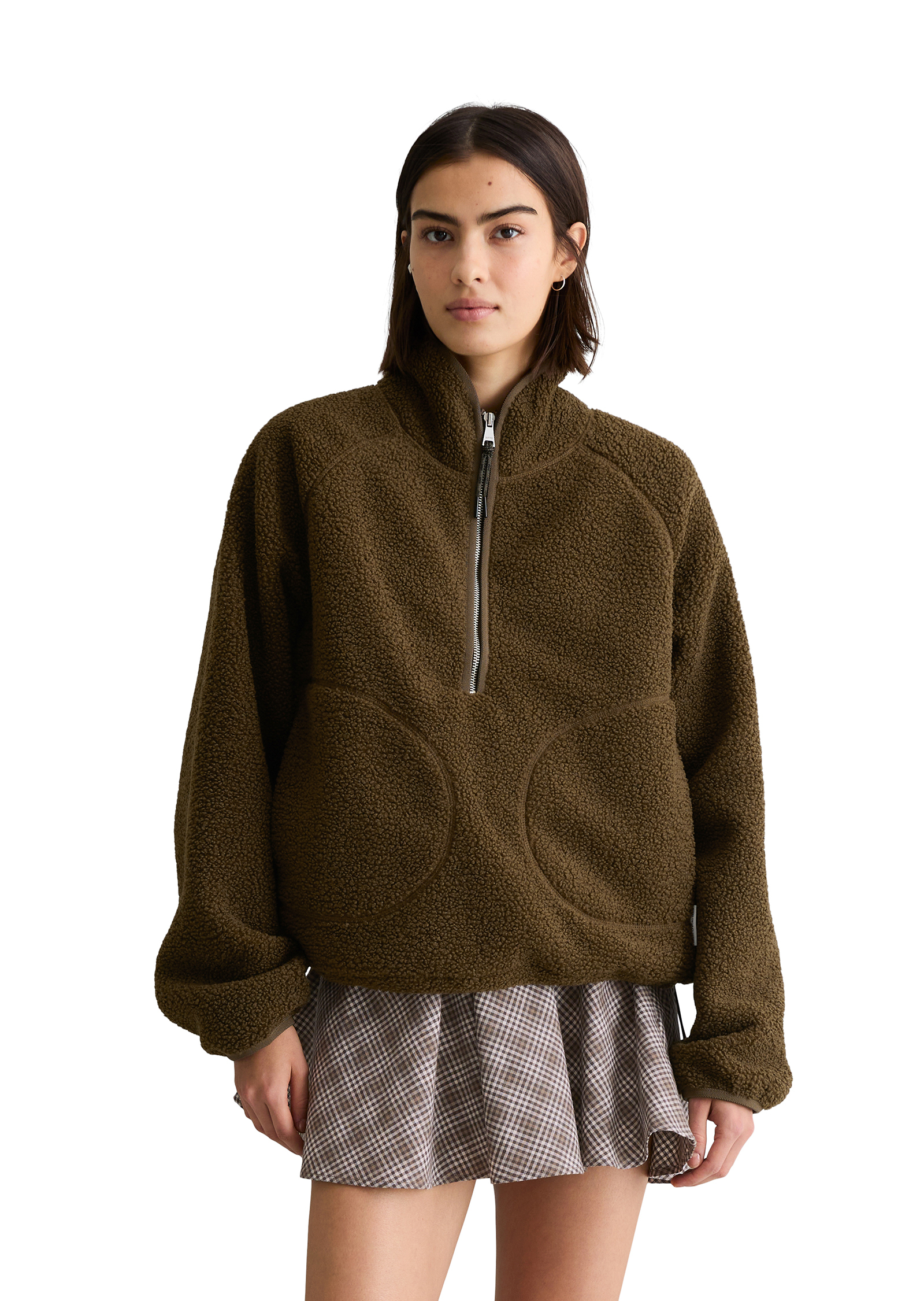 Sweat-shirt en peluche relaxed en polyester recyclé, MARC O’POLO DENIM