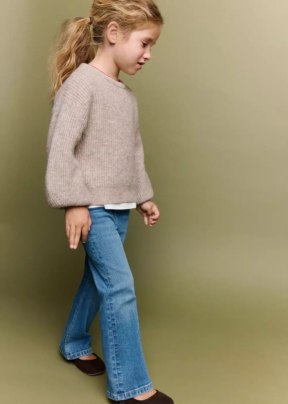 Jean flare triple à bouton, MANGO BABY