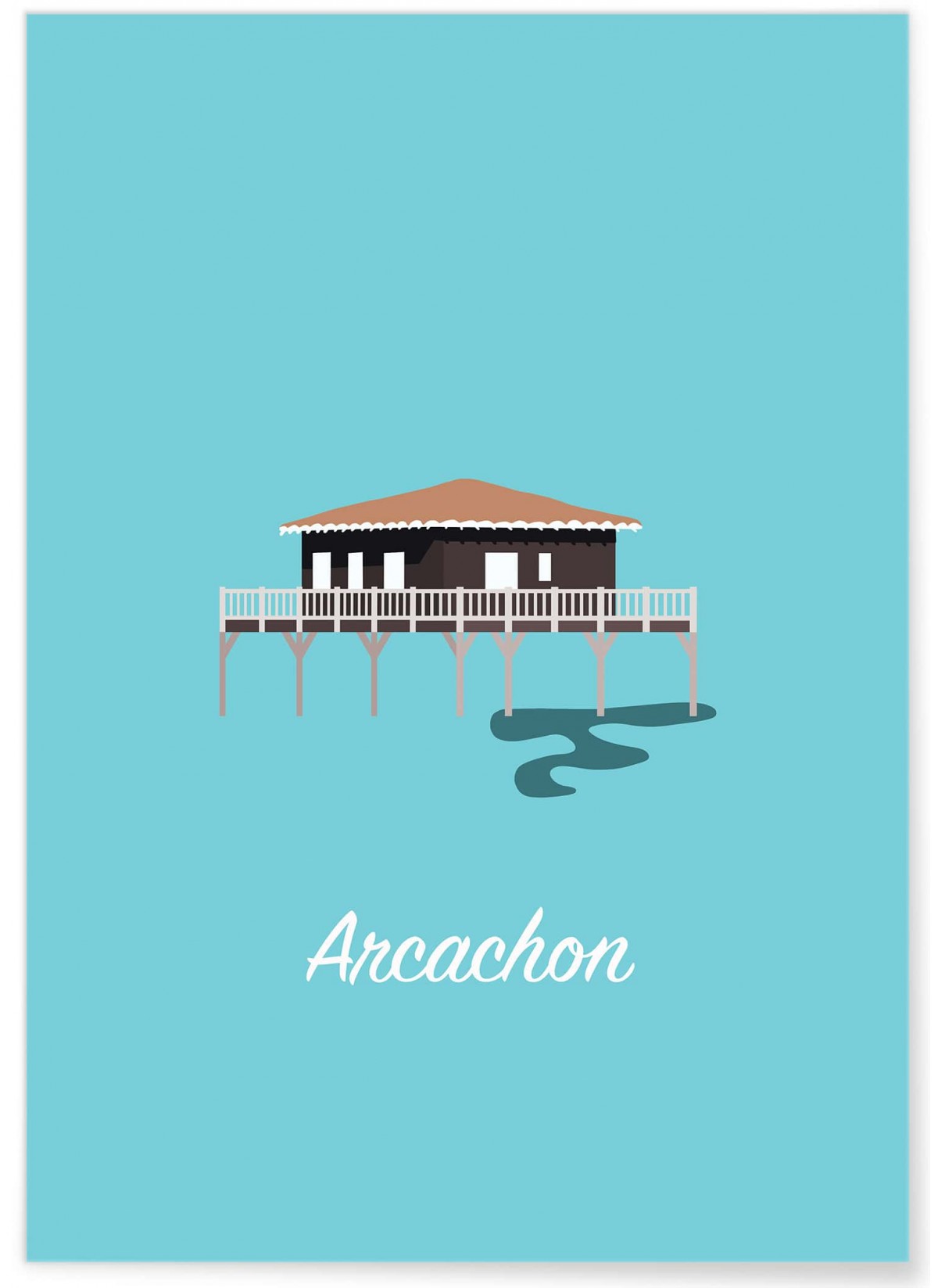 Affiche ville Minimaliste Arcachon, L'AFFICHERIE