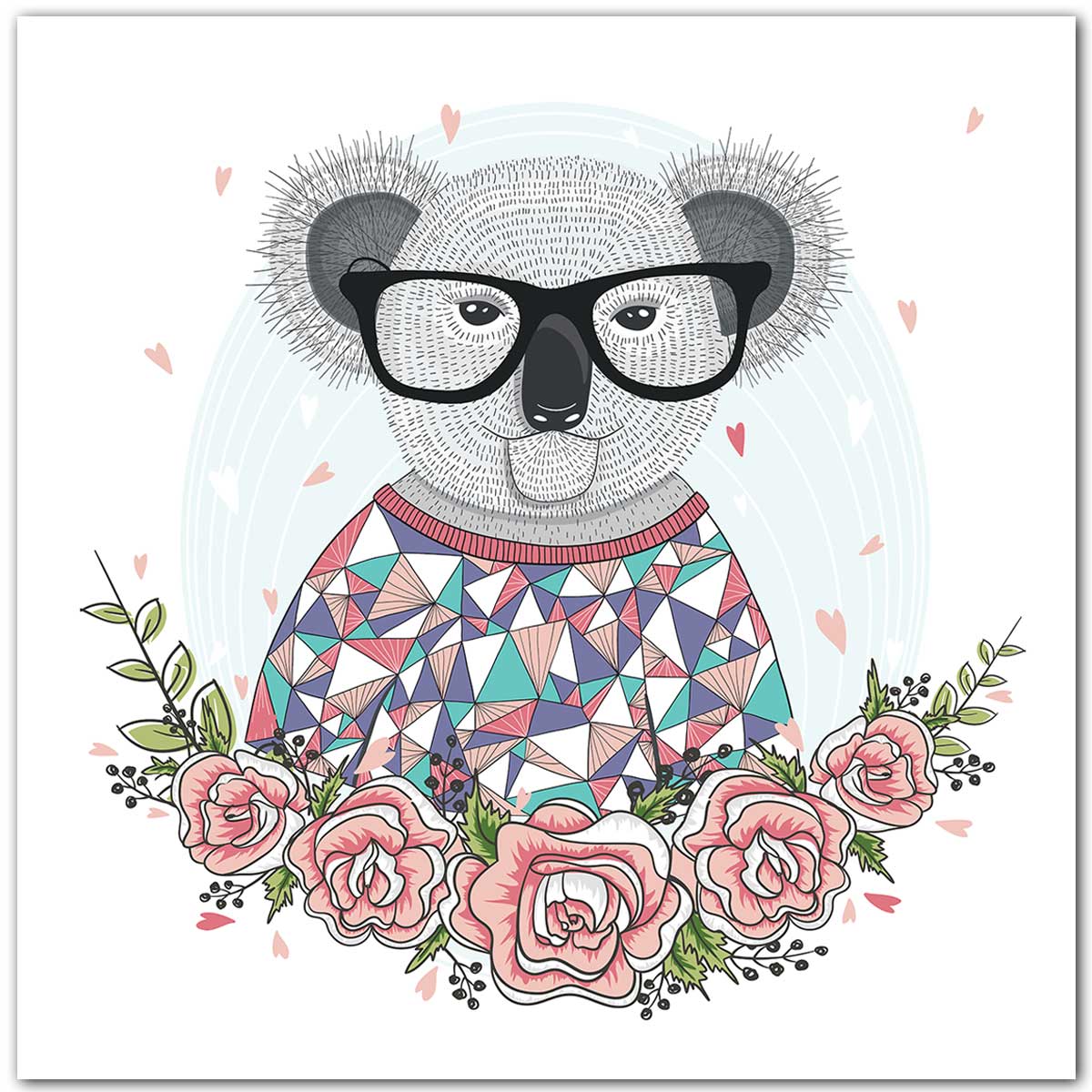 Affiche enfant hipster koala, HEXOA
