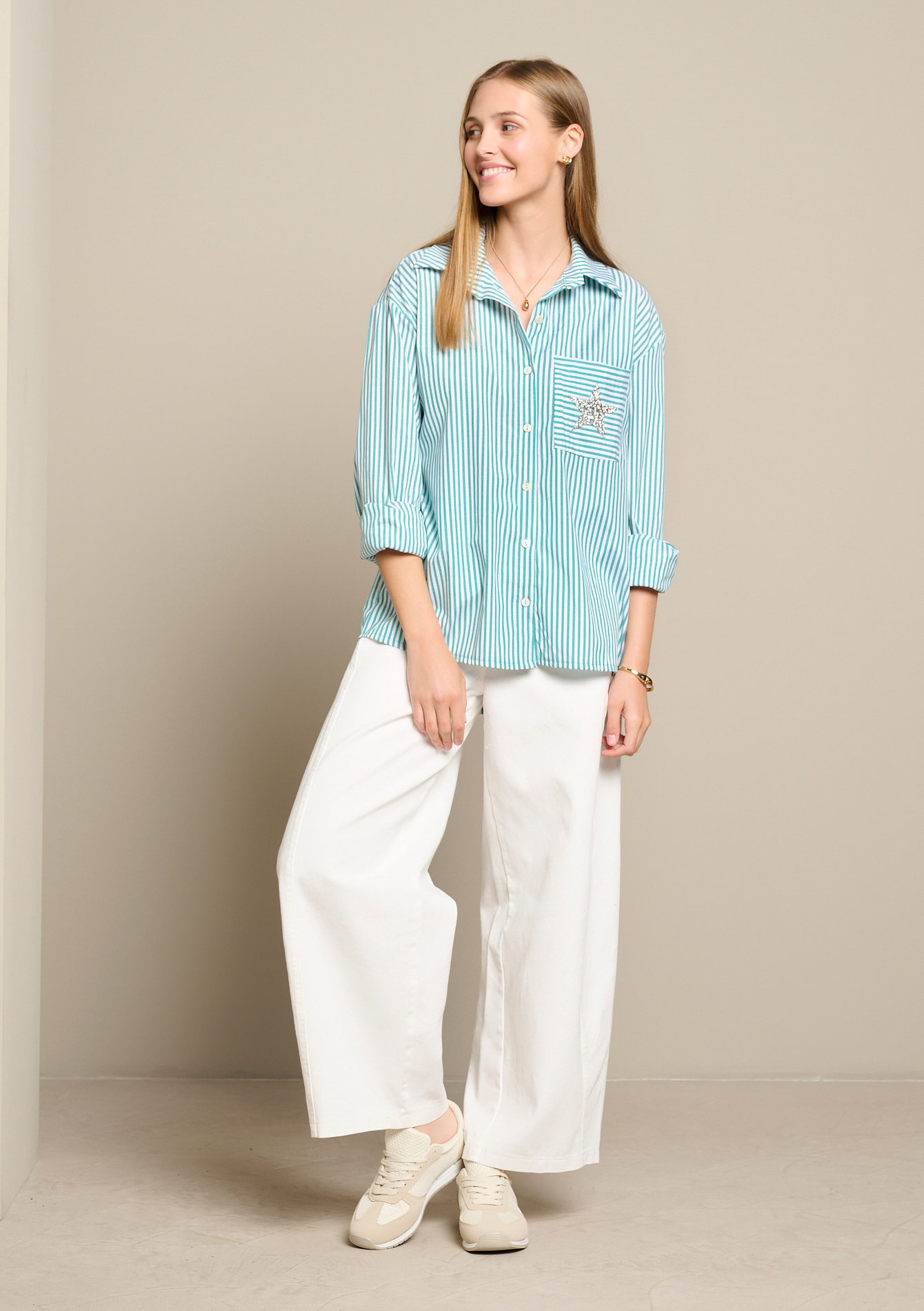 Chemise rayée détail étoile, LOLALIZA