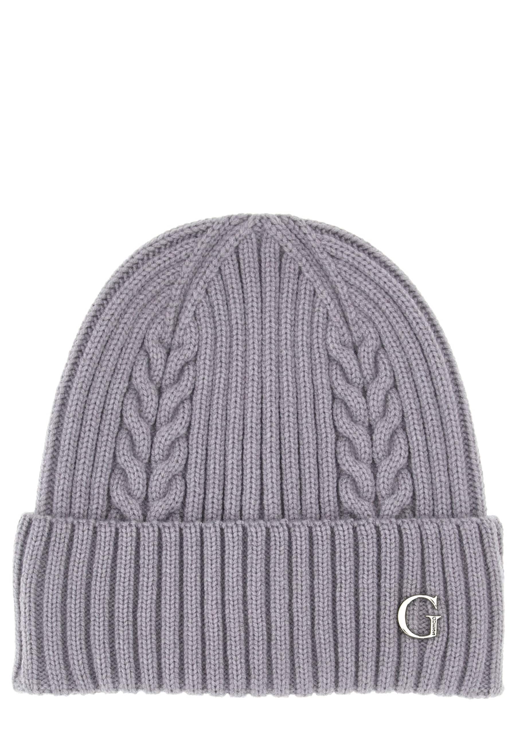 Bonnet En Maille Avec Logo, GUESS