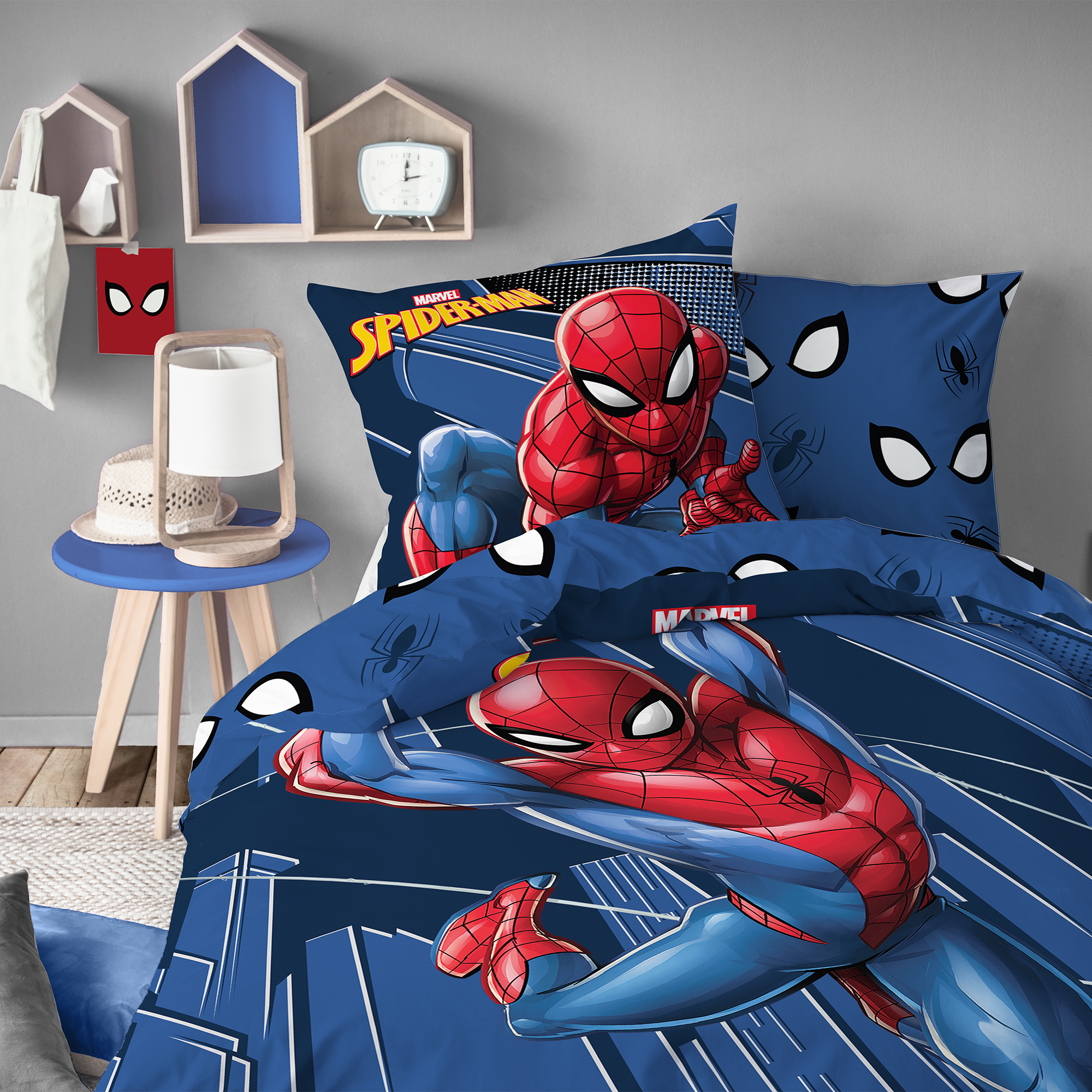 Parure de lit imprimée 100% coton, TRUE HERO, SPIDER-MAN