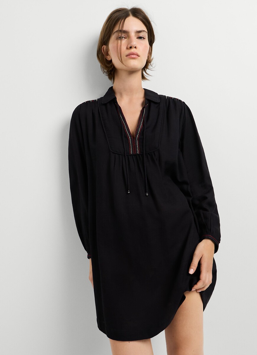 Robe manches longues avec détails broderie, PEPE JEANS