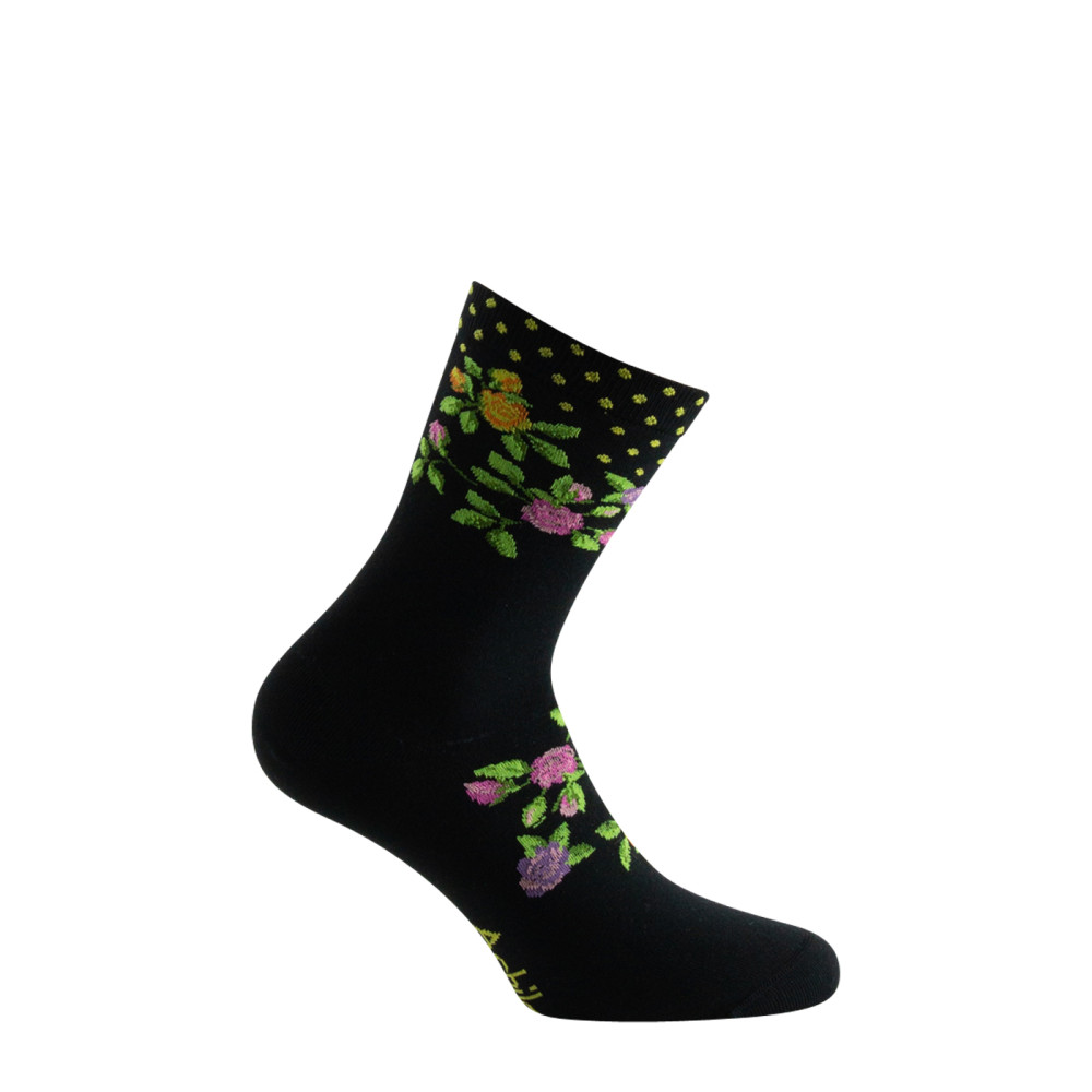 Mi-chaussettes en coton Fleurs MADE IN FRANCE, ACHILE