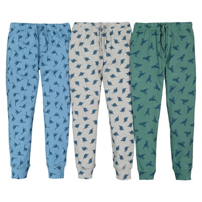 Pack of 3 Pyjama Bottoms in Dinosaur Print Cotton LA REDOUTE COLLECTIONS