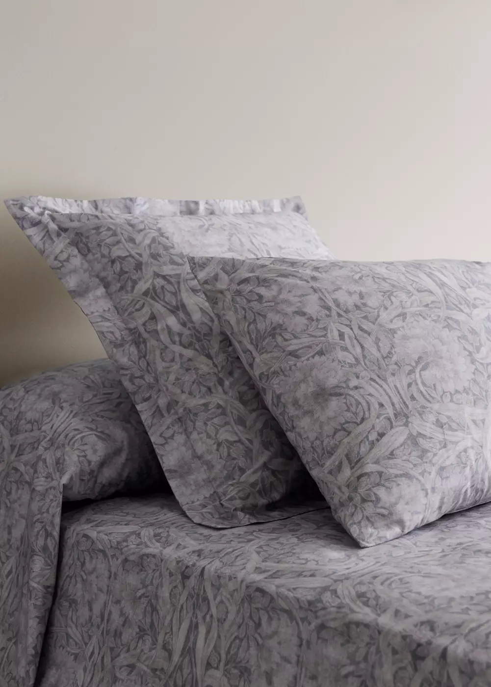 Deux taies d'oreiller percale de coton 200 fils imprimé fleur 50x75 cm, MANGO HOME