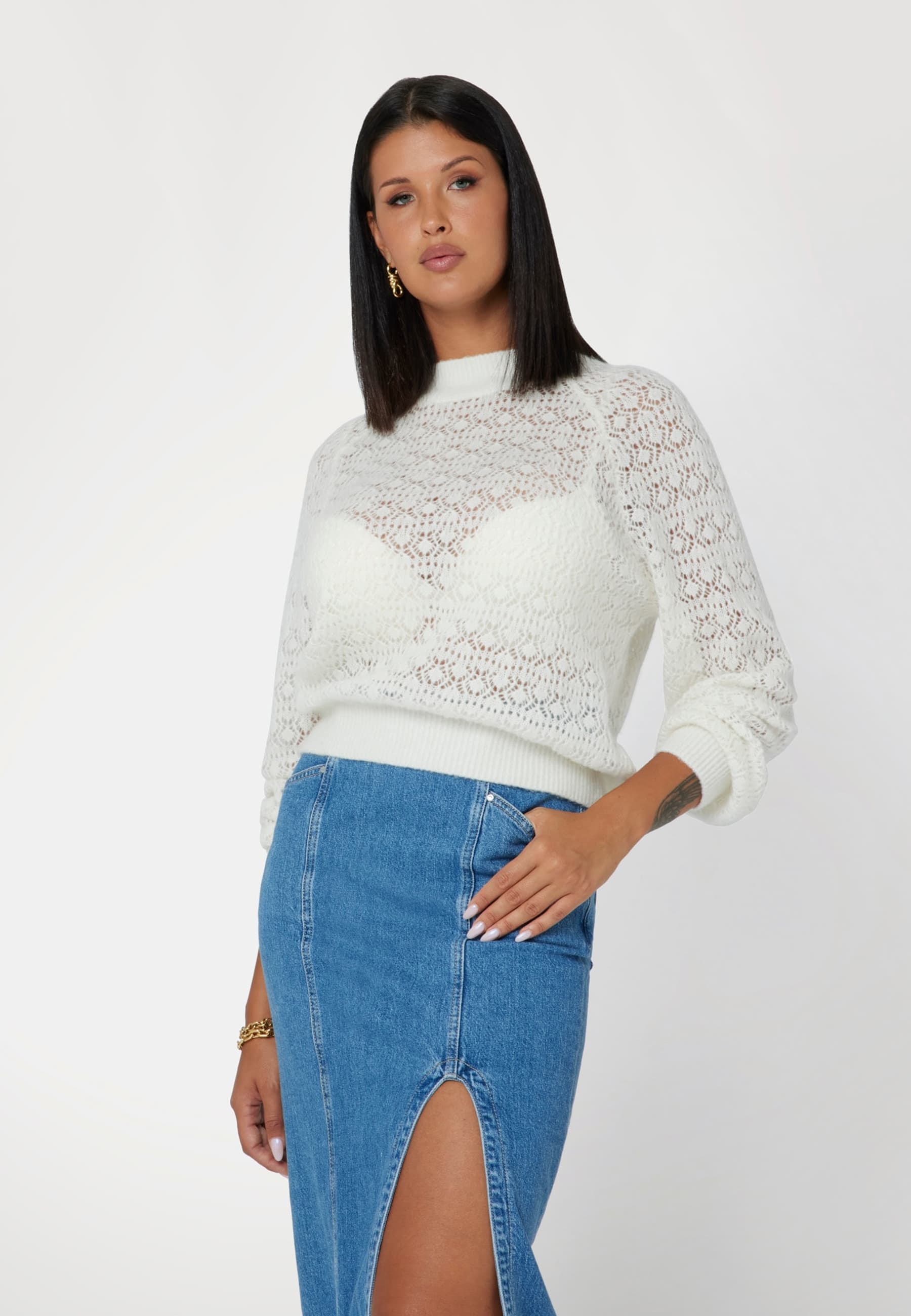 Pull Ajouré Laine Mélangée, GUESS