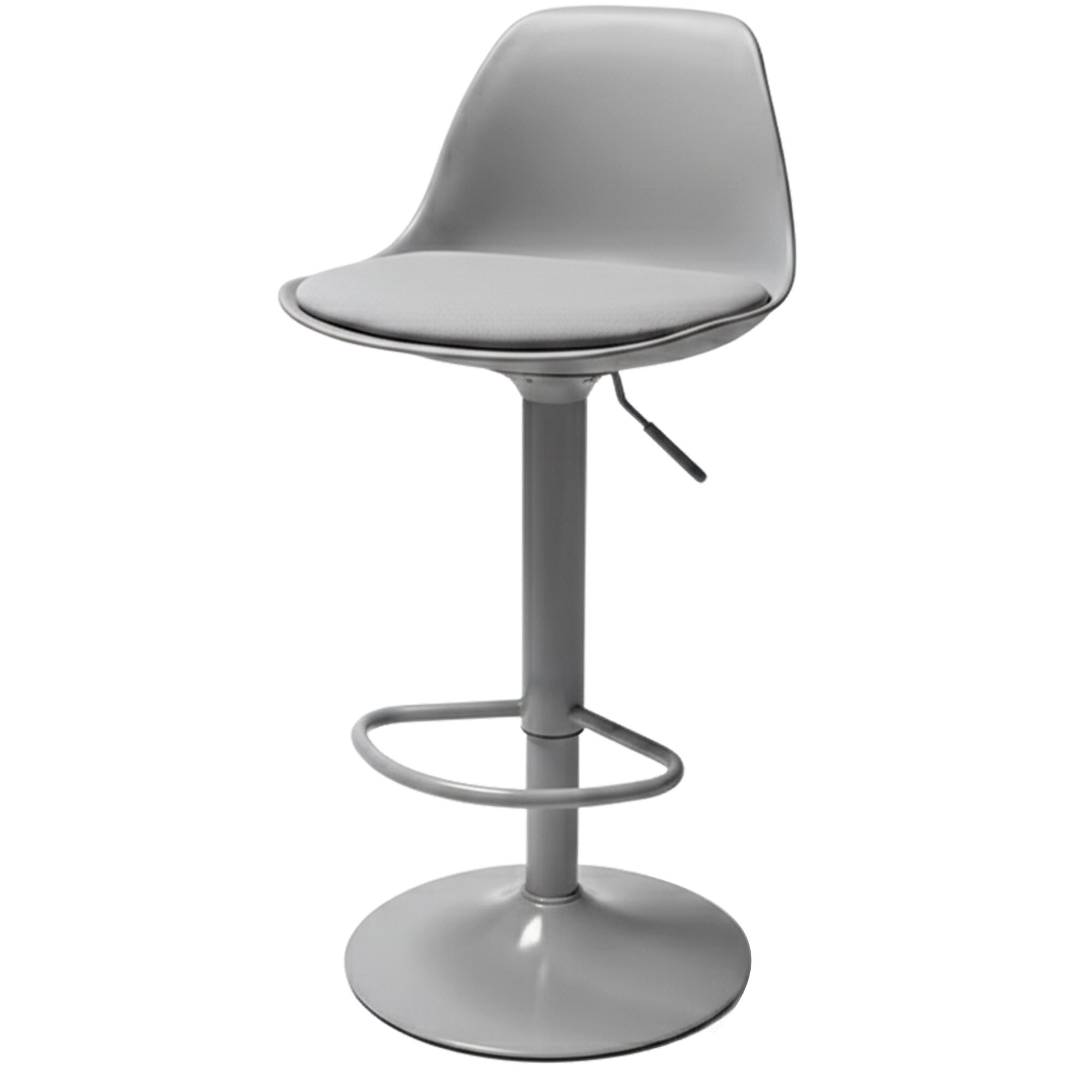 Tabouret de bar avec dossier gris réglable 38.5x39.5x102cm, WADIGA