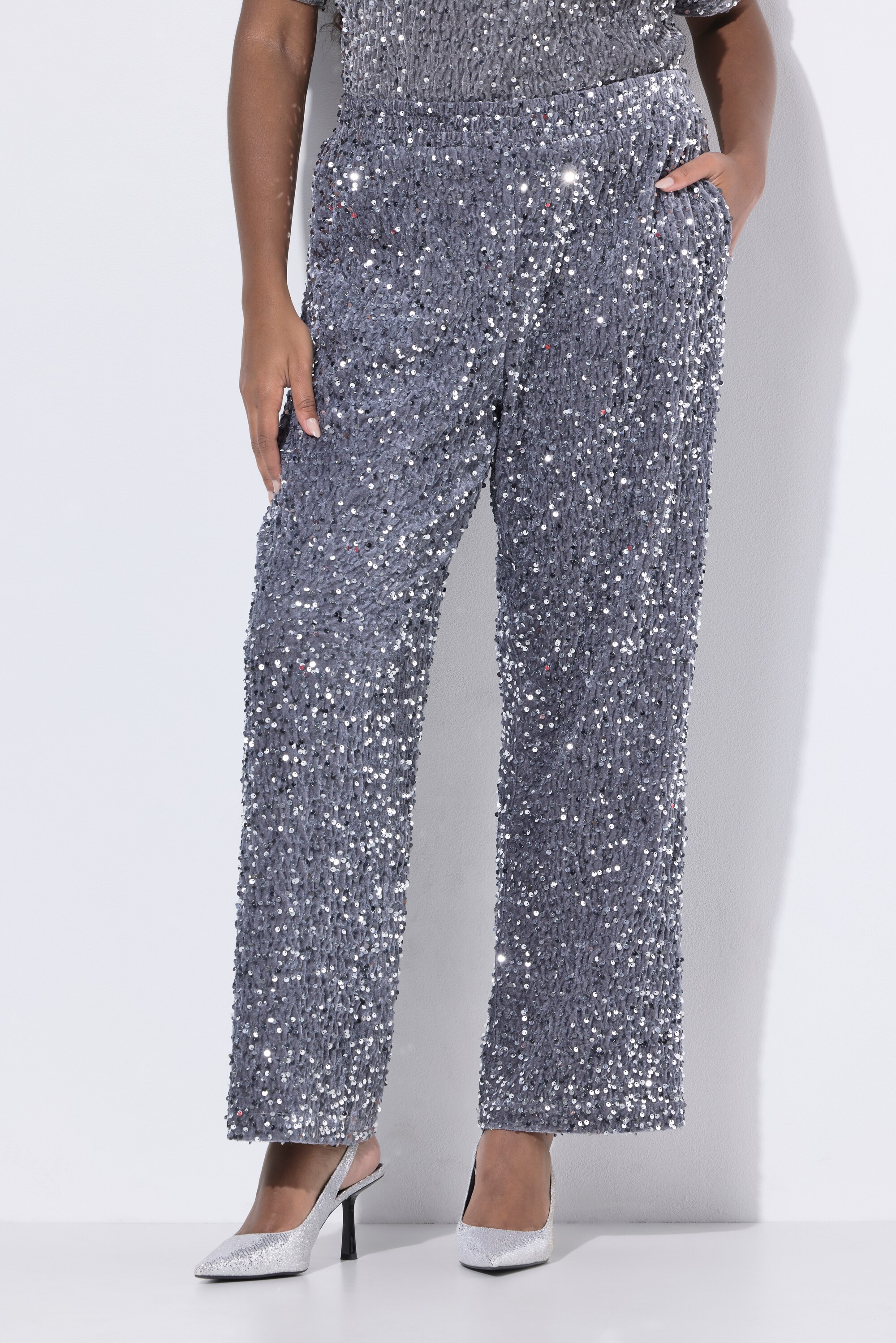 Pantalon de costume en velours à paillettes, ULLA POPKEN