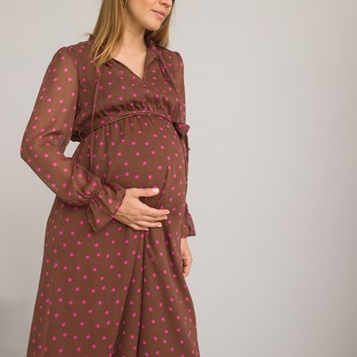 Robe longue de grossesse, imprimé à pois LA REDOUTE COLLECTIONS