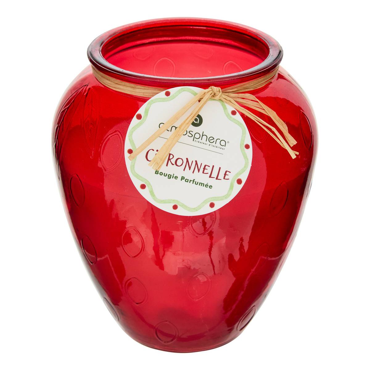 Bougie parfumée à la citronnelle 550 g contenant en verre FRUITY, ATMOSPHERA