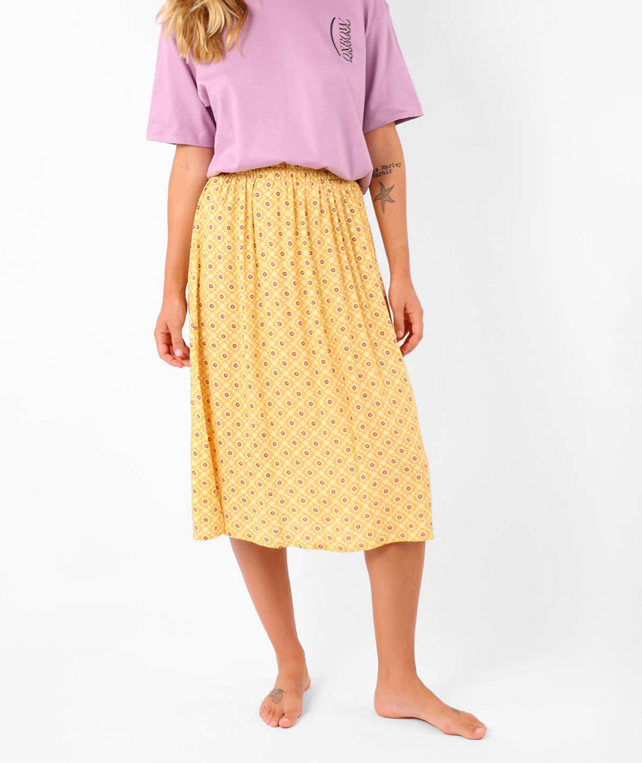 Jupe midi en viscose imprimée RAVINA, OXBOW