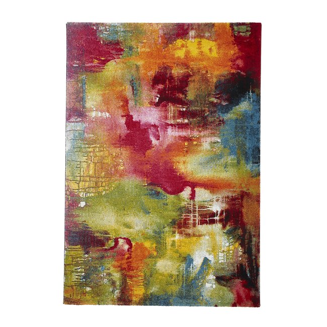 Jewel Bright Abstract Distressed Rug, multi-coloured, SO'HOME