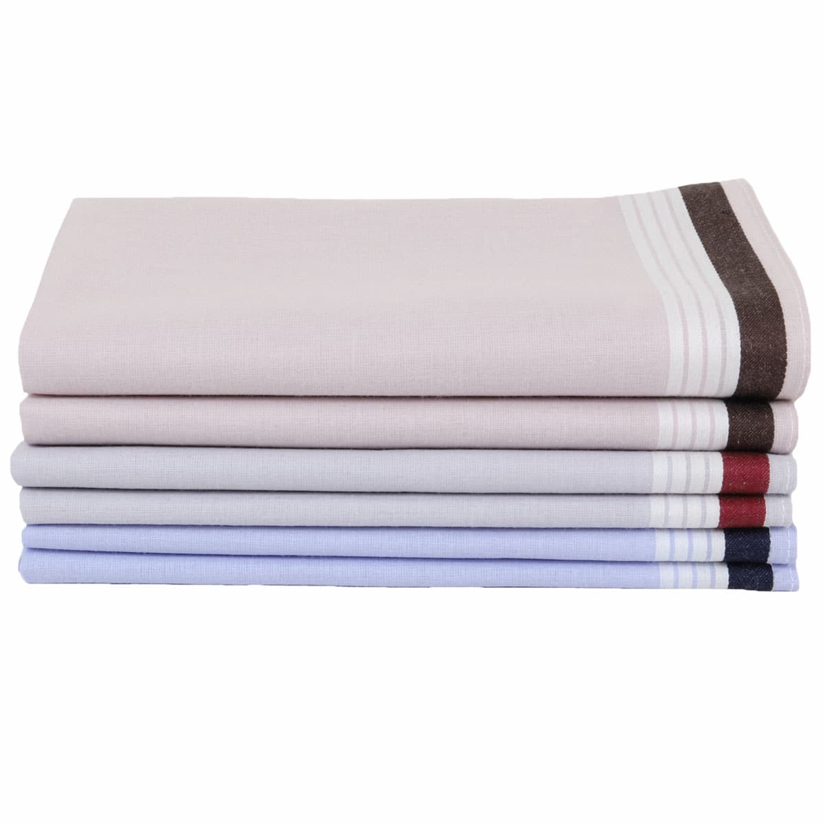 Lot de 6 mouchoirs tissu coton 57 fils ROMAIN, LINANDELLE