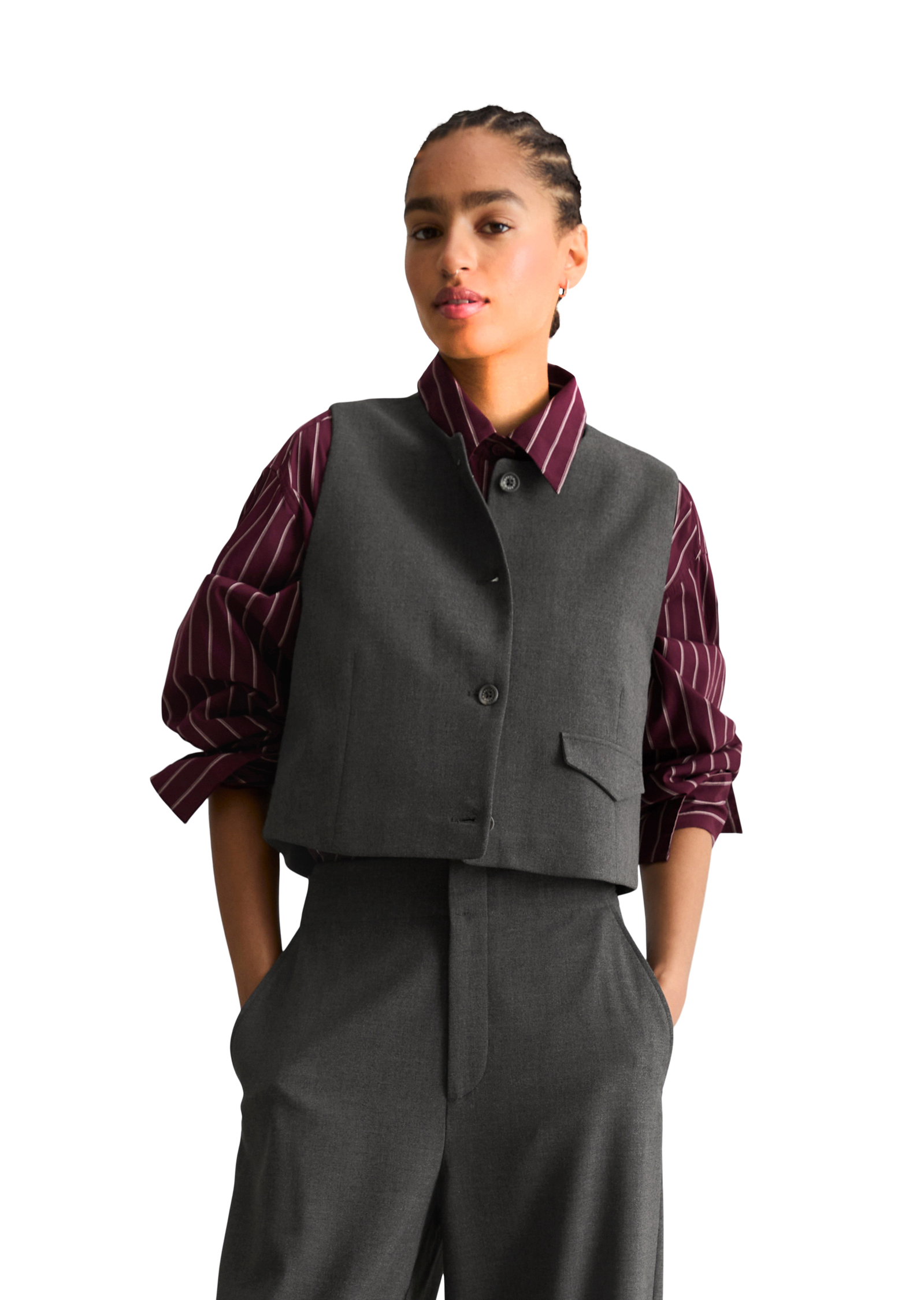 Gilet de costume ample avec LENZING™ ECOVERO™, MARC O’POLO DENIM