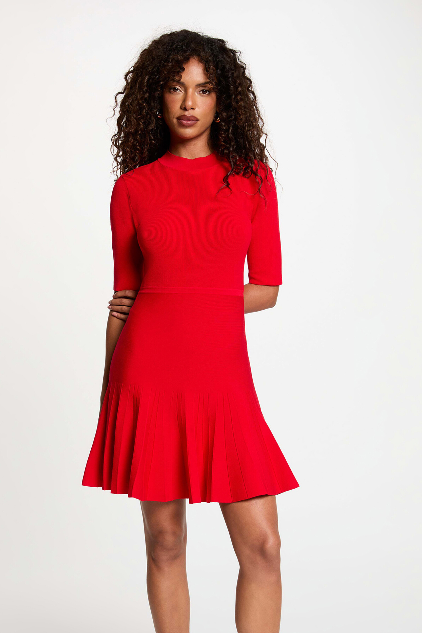 Robe tricot plissée, MORGAN