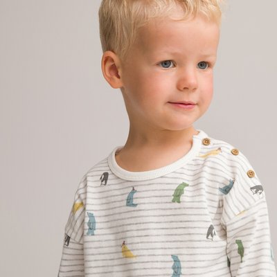 Pack of 2 T-Shirts in Printed Cotton Mix with Long Sleeves LA REDOUTE COLLECTIONS