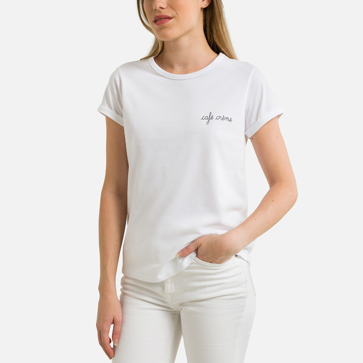 Poitou Organic Cotton T-Shirt with Crew Neck and Short Sleeves