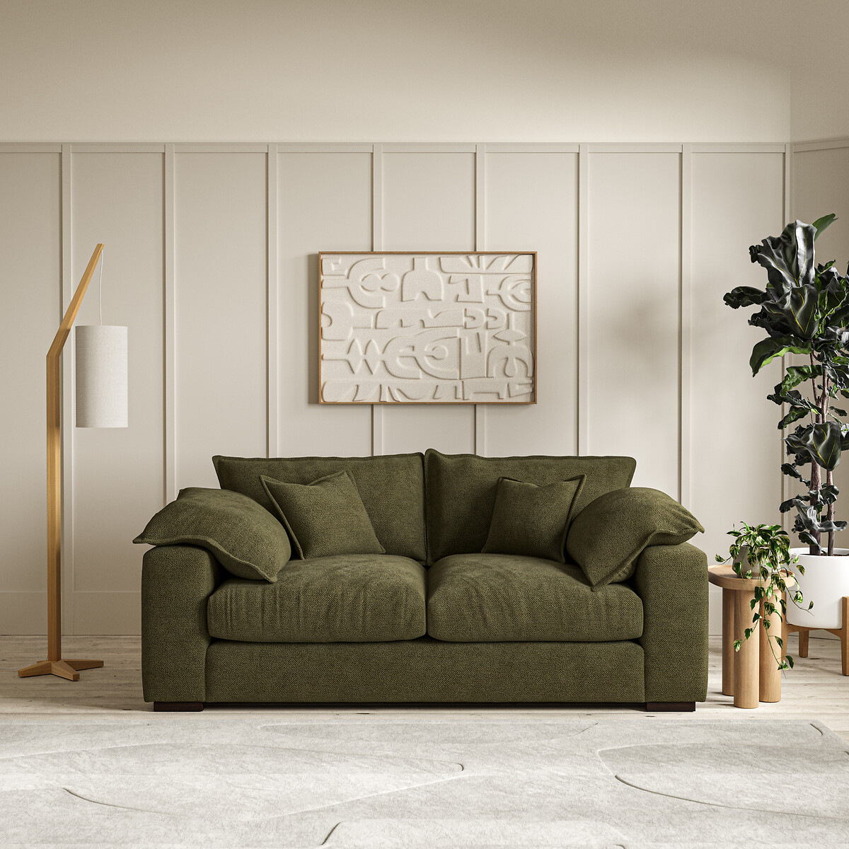 Camille Bouclé 3 Seater Sofa with Walnut Feet, ÉDITÉ
